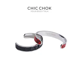 CHICCHOK Classic Open Bracelet Stainless Steel Subtle Stylish Non-Adjustable Bracelet