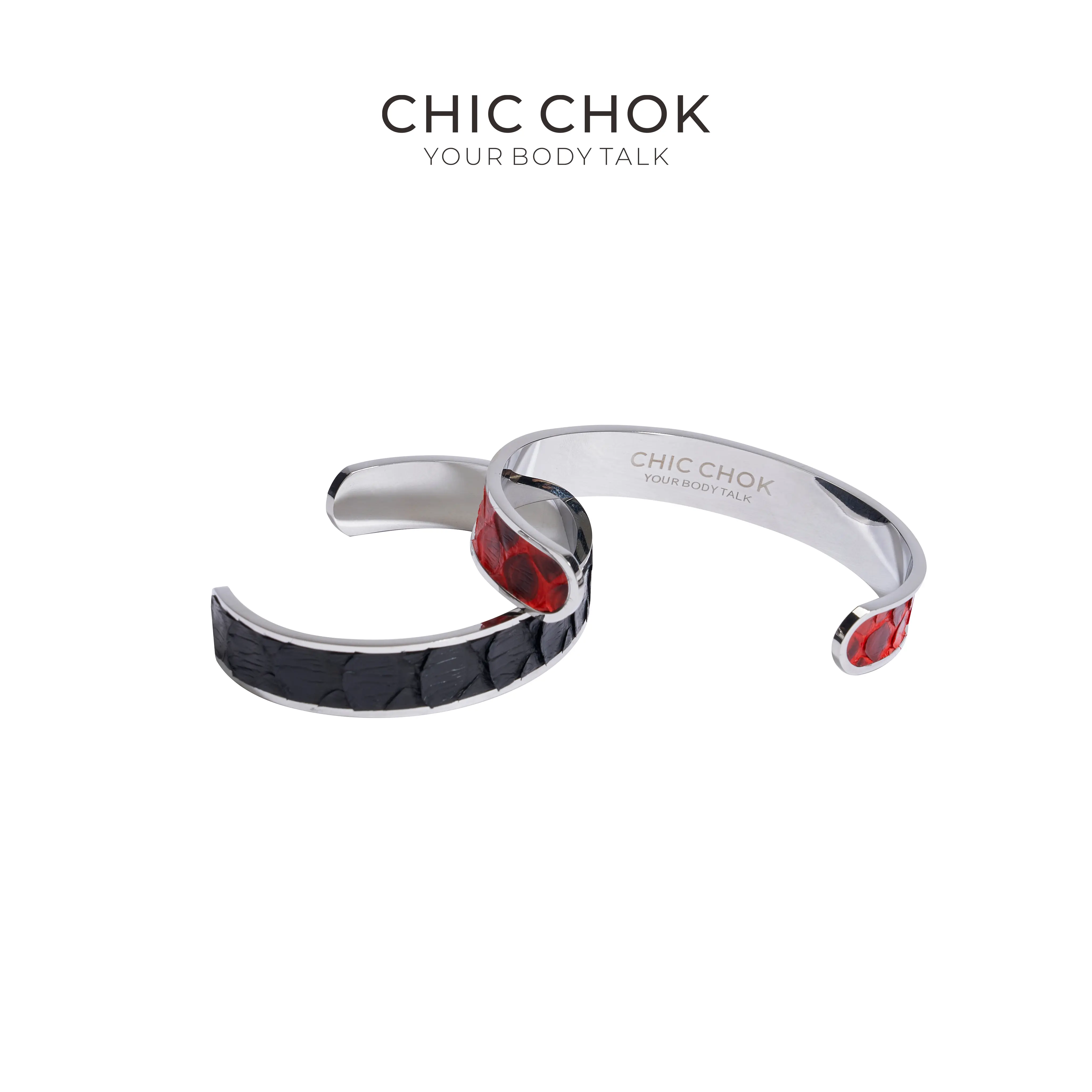 CHICCHOK Classic Open Bracelet Stainless Steel Subtle Stylish Non-Adjustable Bracelet Handmade Jewelry