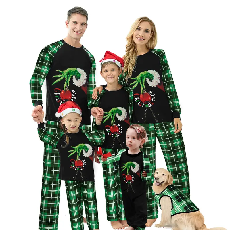 FOCUSNORM Christmas Family Matching Pajamas Sets Christmas Pjs Sleepwear Outfits For Christmas Holiday Xmas Party
