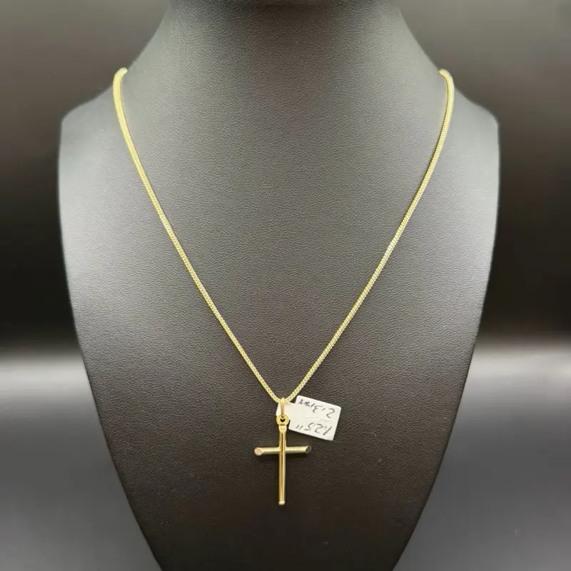 Franco Gold Chain with Cross Earring