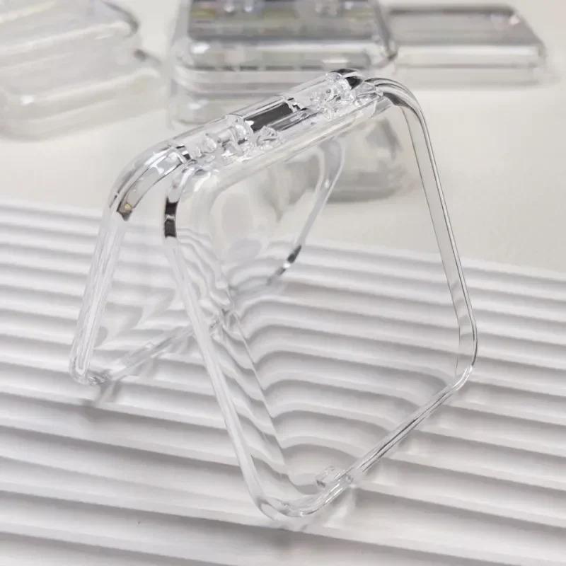 2Pcs Square Nail Storage Box Portable Acrylic Transparent Container Jewelry Earring Rings Bracelet Badge Nail Packaging Case