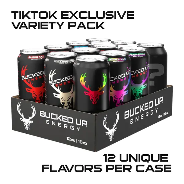 Bucked Up Variety Energy Drink 12-Pack - 12 Flavors, Zero Sugar, Zero Calories - TikTok Exclusive - TikTok Shop Bucked Up Variety Energy Drink 12-Pack - 12 Flavors, Zero Sugar, Zero Calories - TikTok Exclusive - TikTok Shop