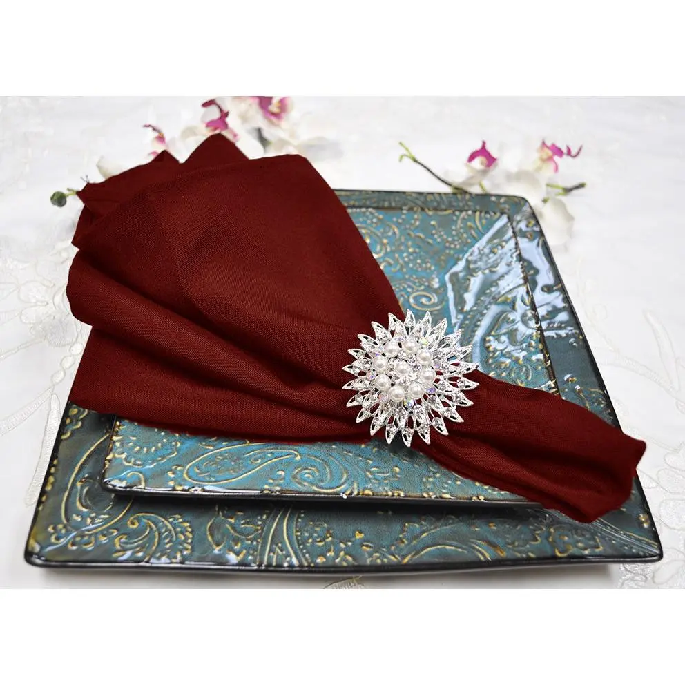 20"x20" Premium Polyester Napkins - Burgundy  (10pcs/pk)