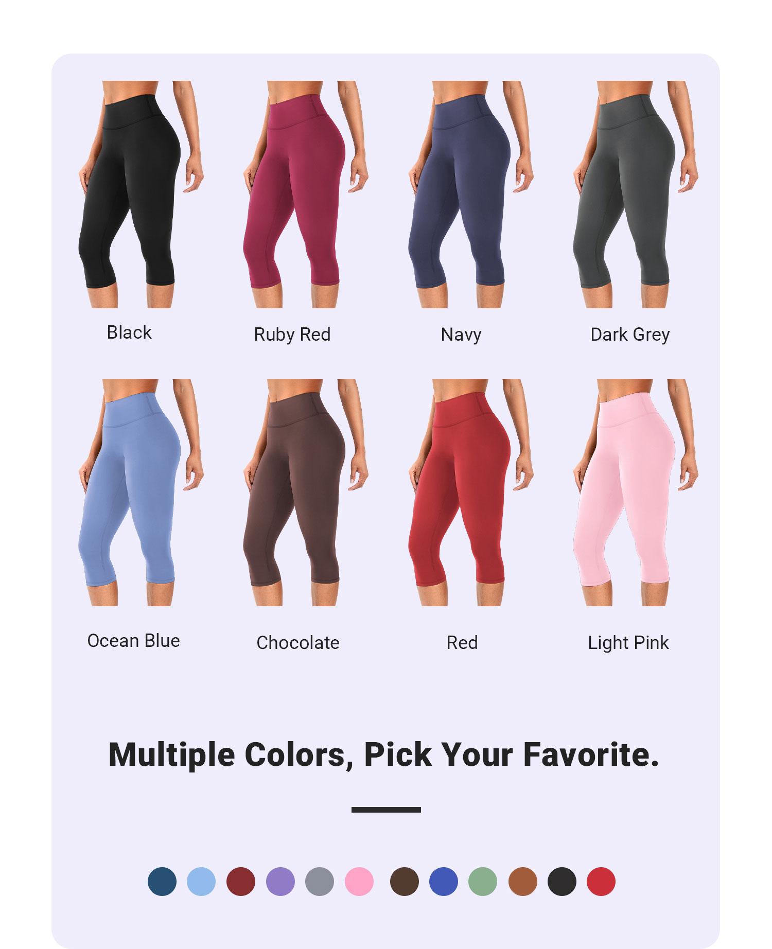YEOREO Women's 17" High Waisted Workout Capri Leggings - No Front Seam, Hidden Scrunch, Everyday Active for Gym Yoga - Summer Finds, Soho Chic