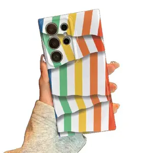 3D Optical Illusion Rainbow Stripe iPhone Case - Fun Wavy Layer Design, Shockproof Hard Cover for iPhone 17/16/15/14/13 Pro Max