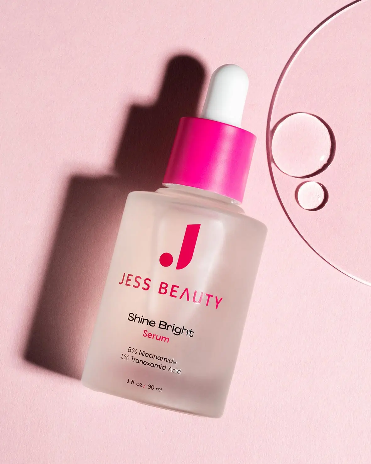 JESS BEAUTY | Shine Bright Serum | Niacinamide & Tranexamic Acid | for Dark Spots, Uneven Skin Tone & Radiant Glow | Hydrating & Brightening, Beta-Glucan & Centella Asiatica | Korean Skincare 1 fl oz