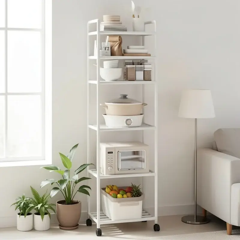 Storage Rack – 6-Tier Heavy-Duty Garage Shelving Unit with Leveling Feet; Stable Metal Shelving for Pantry, Kitchen, and Closet; Freestanding Unit, Closet Organizer, Space-Saving Design, Reinforced Frame, Durable Construction, Home Storage. NONE