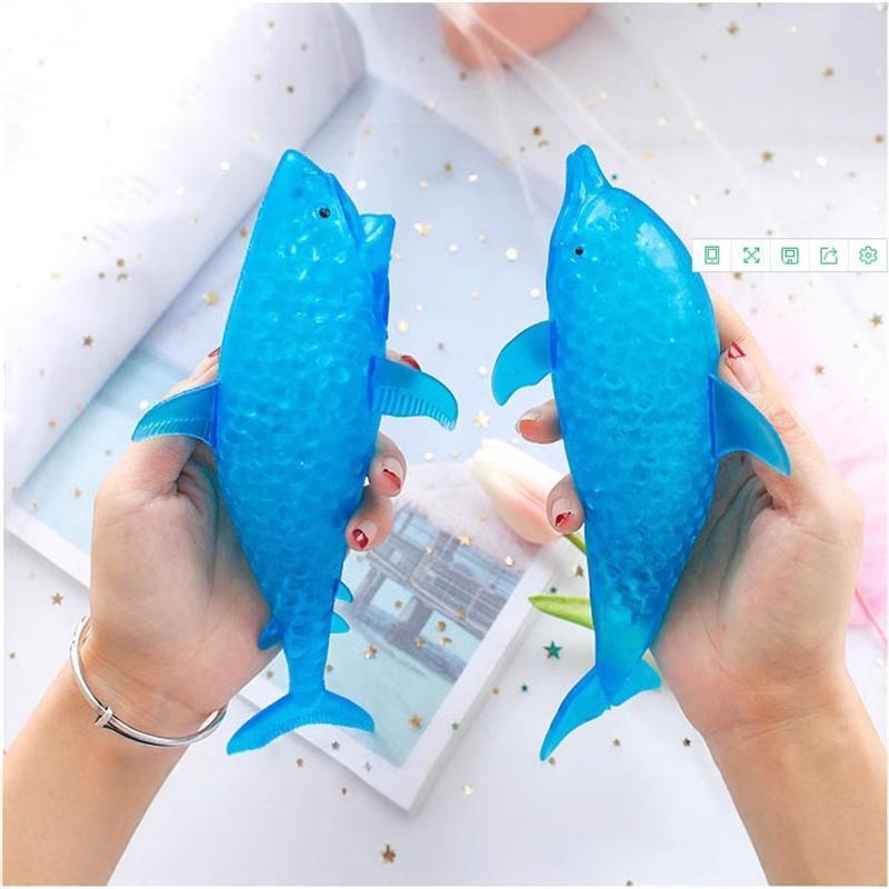 Squishy Shark Stress Balls Dolphin Squeeze Ball Stretchy Stress Squish Ball Sea Animal Squeeze Squishy Toys for Kids Adults #YYC