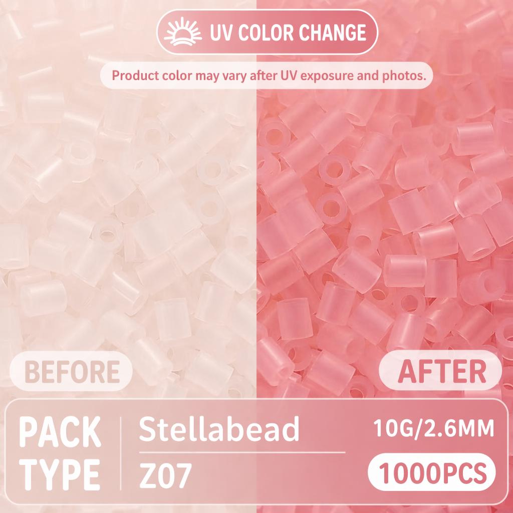 Stellabead 2.6mm Color Changing Fuse Beads Z Series Light Changing Colors Refill Pack - 4000/10,000 Beads Per Color, 8 Magic Effect Colors for DIY Crafts & Pixel Art Projects