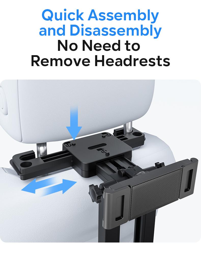 Multi-Use Car Back Seat Tray Bracket, Extendable Adjustable, Foldable Easy Install 10kg Sturdy Support, Space-Saving Mobile Office for Remote Workers, Fits Cup Phone Laptop, for Students Travelers