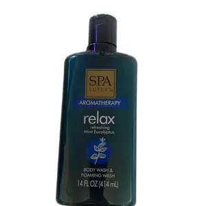 Spa Luxury Aromatherapy Relax Refreshing Mint Eucalyptus Body Wash and Foaming Wash 14 FL OZ (414 mL) Gentle Skin Care Scented Body Care