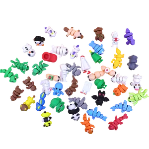 20 PCS mini 3D printed animal ornaments, flexible multi-joint decompression toys, cute desktop decorations, party souvenirs, gift bag fillers, children's carnival prizes, graduation awards