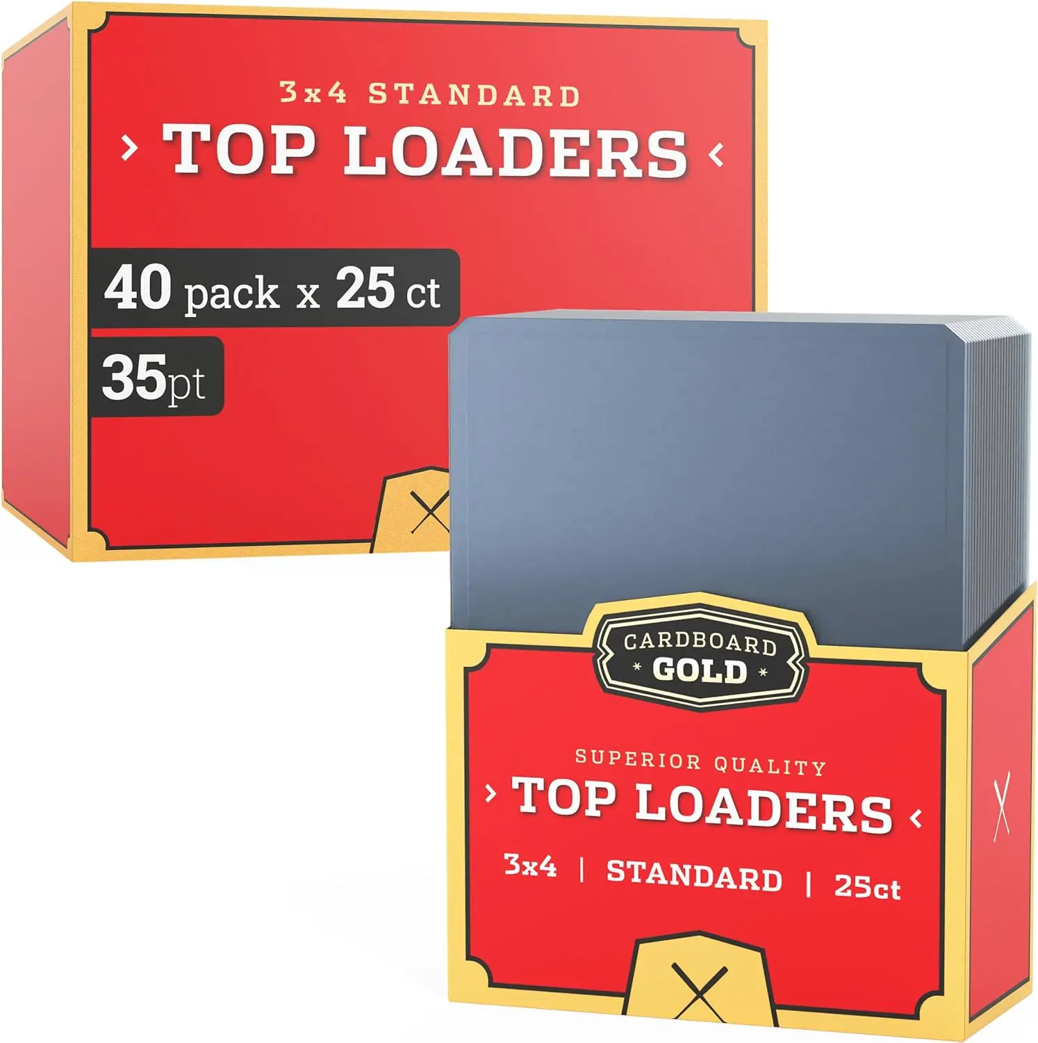 Cardboard Gold Standard Size Trading Card Toploaders - 1000ct Case