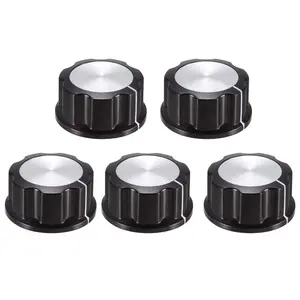 5Pcs Speaker Control Rotary Knob 33mm Dia Power Amplifier Knob for 6mm Dia Shaft Potentiometer
