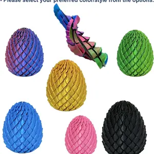 3D Printed Articulated Dragon Scale Egg Kinetic Screw Toy, Smooth Multicolor Fidget Desk Toy, Office Stress Relief, Cool Gadgets Gift