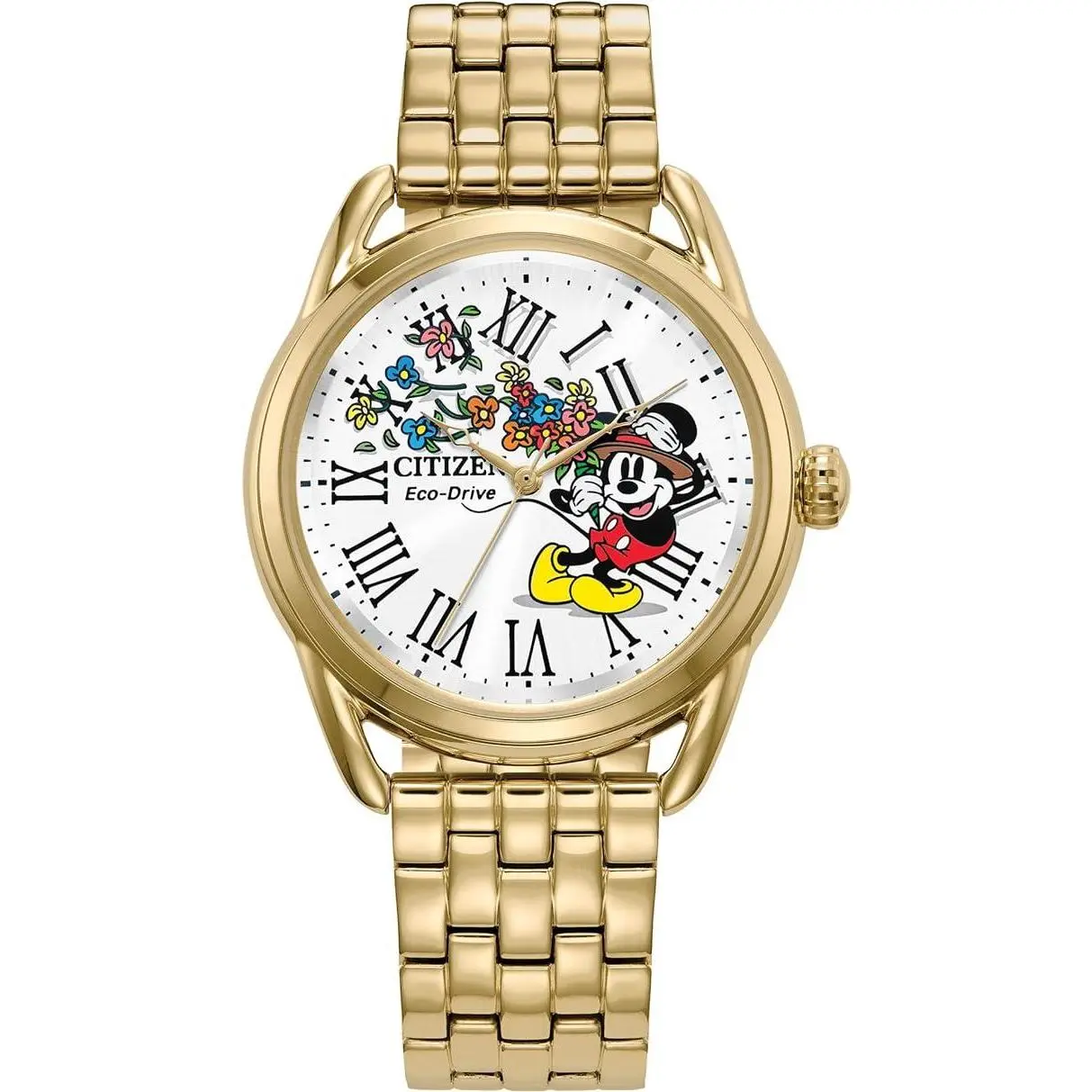 Citizen Disney Mickey Classic Inspired Gold-Tone Ladies Watch FE7093-57W