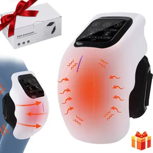 Wireless Heated Knee Massager, 4 Heating Levels, 4 Vibration Modes, Red Light Hot Compress Knee Support Belt, Shoulder and Elbow Use, with LED Display, Relaxation Holiday Gift
