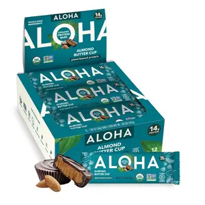 ALOHA Protein Bars – Vegan, Low Sugar, Gluten Free, Low Carb 12 Count, Almond Butter Cup