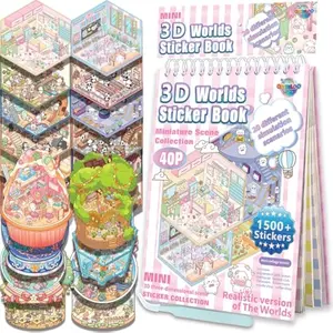 Sticker Book Activity, 20 Sets (1500+) DIY 3D Scene Stickers, Reusable Sticker Book, Mix and Match Creative Sets, Waterproof for All Surfaces, Ultimate Craft Supplies & Party Favors