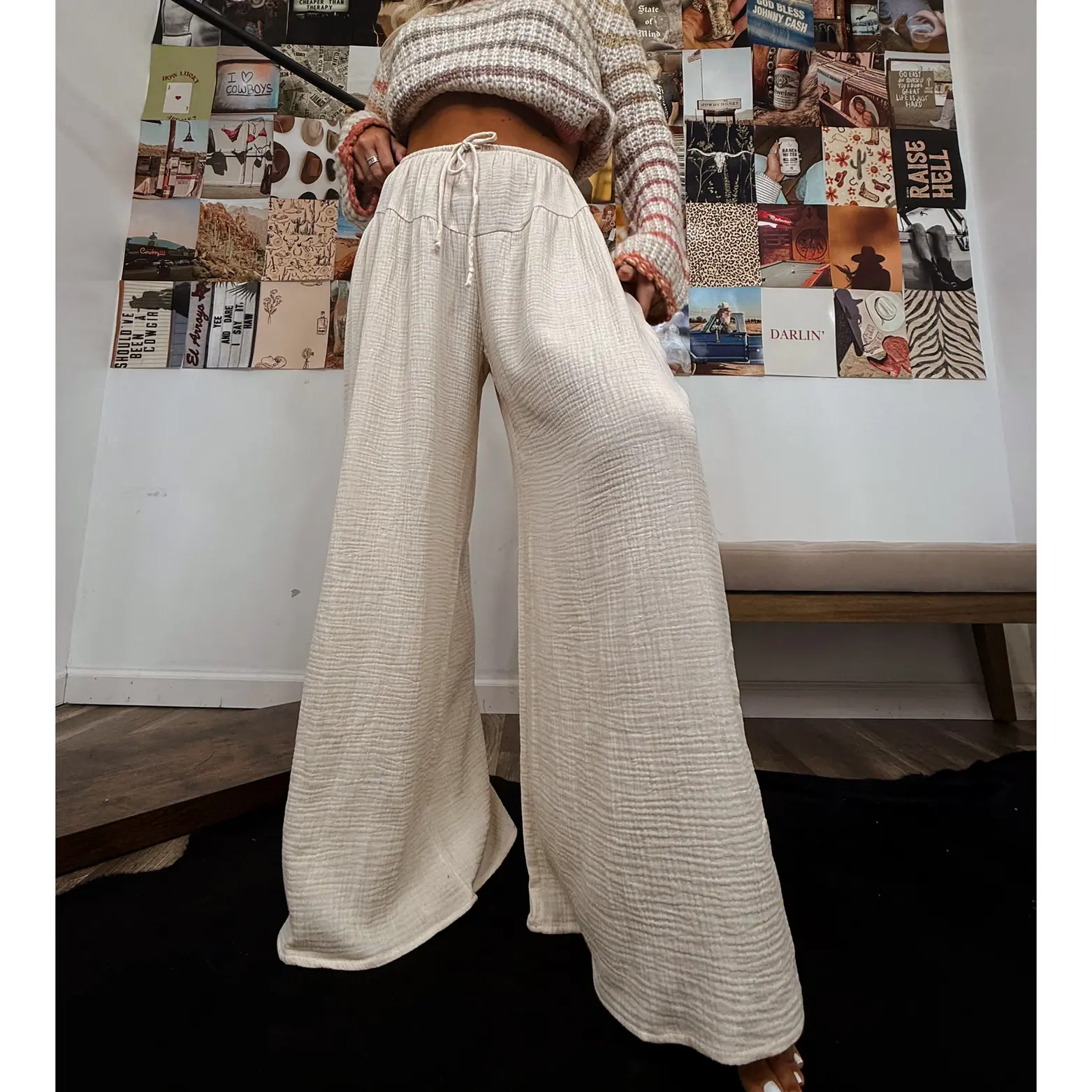 The Tia Gauze Pants- Cream