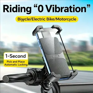 Motorcycle/electric scooter/bicycle phone mount, GPS navigation holder, ABS material, dual vibration suppressors, anti-shake, compatible with 4.7–6.7-inch phones, for adventurers