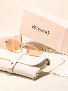 Unisex Simple Style Top Bar Sunglasses, Versatile Portable Basic Casual Eyewear Accessory, Includes Premium Packaging Box, Perfect Gift Idea