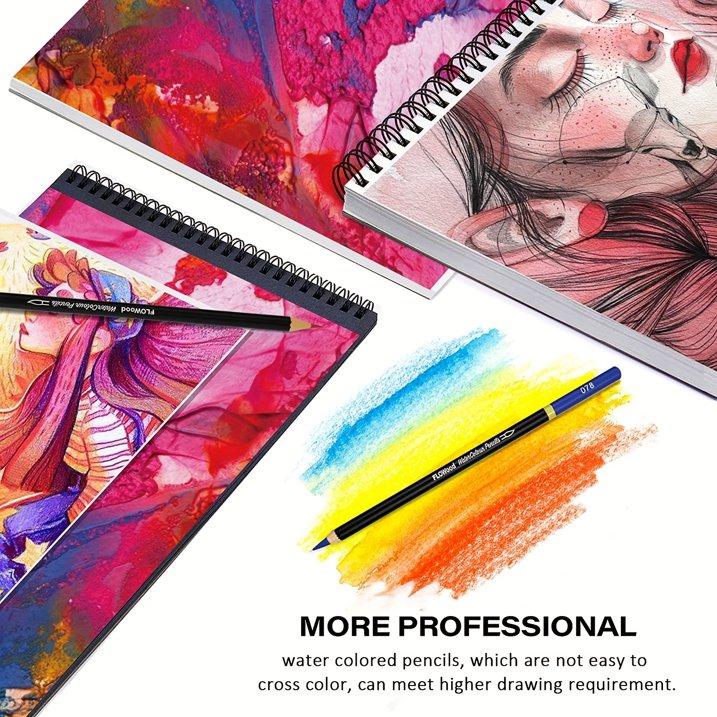 160 Watercolor Pencils, Beautiful Blending Effects with Wet or Dry,Ideal for Coloring Book Blending Sketching- Water Soluble Pencils for Adults