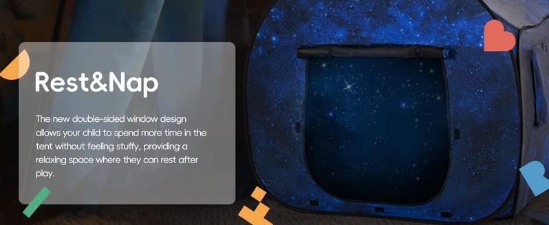 (Summer Turn-Up)OUTREE Sensory Tent 47 * 47 * 47 in, Sensory Tent for Kids with Autism, Pop-up Play Tent, Summer Turn Up & Father's Day Deal