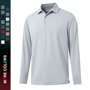 MAELREG Men's Golf Polo Shirt Long Sleeve Performance Dry Fit Moisture Wicking Heather Collared Casual Sports Top SpringStatements