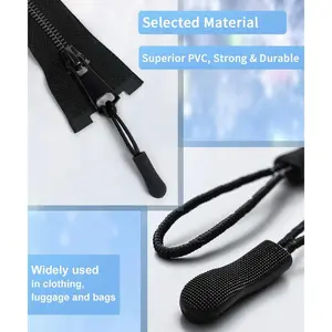 Zipper Pull, Universal Zipper Pull Replacement, Broken Replacement Zippers Pull (20 Pcs), Black Zippers Pull Handle for Jackets, Luggage, Backpacks, Purses, Boots, Pants, Tents, (3 Styles 4 Sizes)