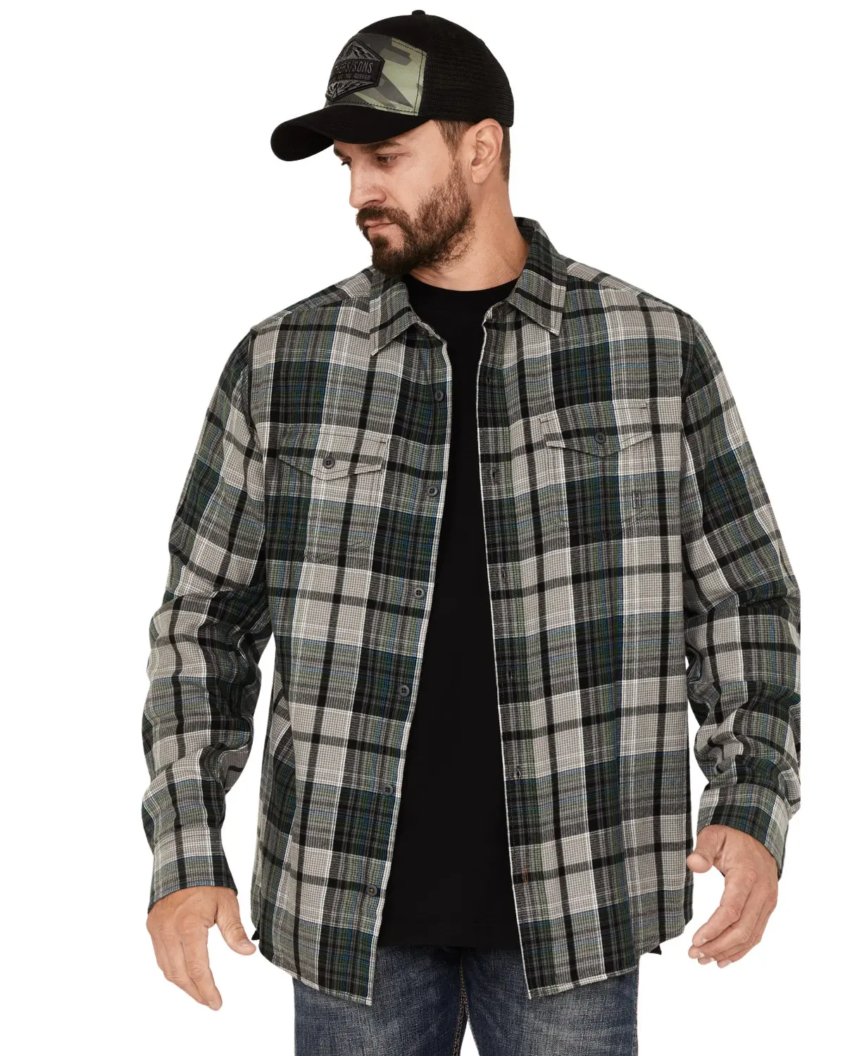 Brothers And Sons Men's Men'S Plaid Print Long Sleeve Button Down Flannel - Basho22w58-Char