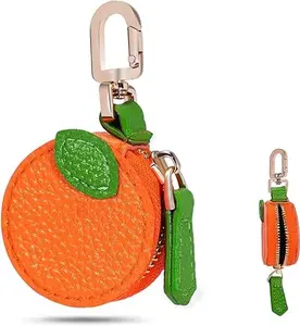 Fruit Shaped Keychain Wallet Coin Purse Mini Leather Coin Pouch Change Purse for Backpack Decoration Keys Cash Cards Portable Mini Jewelry Box  Small Accessories