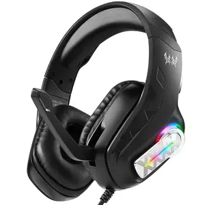 G4100 White RGB Gaming Headset, Wired Over-Ear Gaming Headphones with Noise Cancelling Mic, Stereo Bass, LED Light, Lightweight Comfortable Headset for PS4 PS5 Xbox One Switch PC Laptop