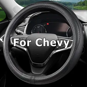 Car Steering Wheel Cover For Chevy Silverado 1500 2500 3500  Tahoe Equinox Traverse Colorado Automative Accessories Sporty Design Black