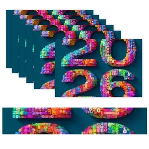 Custom-made seven-piece Christmas table mat set Colorful 2026 Number Pattern Phone Cases for Trendy Look