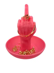 Middle Finger Ring Holder - Unique 3D Printed Jewelry Organizer in Vibrant Purple for Stylish Storage Accessory Boxes