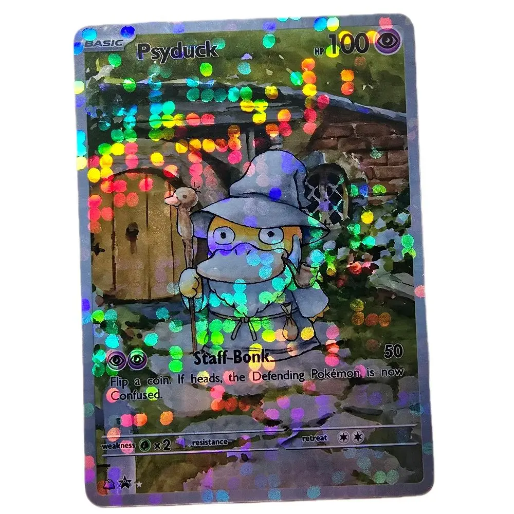 Psyduck Custom Card Fractal Glass OR Bubble Holo Optional Texture Standard  Size and English back! Holographic Cards Trading Cards - TikTok Shop