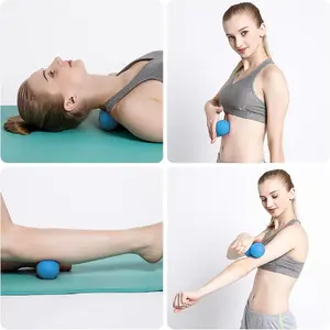 Massage Lacrosse Ball for Sore Muscles, Shoulders, Neck, Back, Foot, Body, Deep Tissue, Trigger Point, Muscle Knots, Yoga and Myofascial Release (Blue)