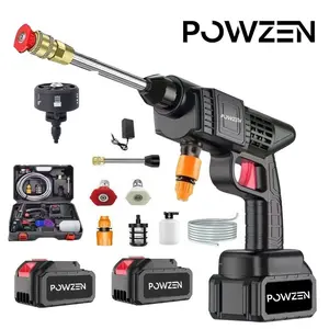 POWZEN Cordless Pressure Washer 500PSI Portable 6-in-1 Nozzle High Pressure Washer Gun with Wireless Water Spray Car Wash Hose Charger & Accessories 500W Lithium Battery