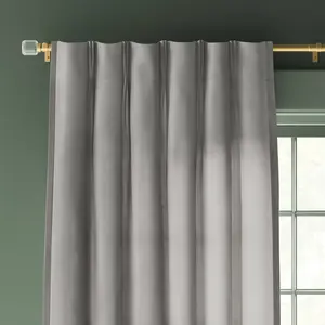 34"x95" Light Filtering Pebble Satin Curtain Panel with Pinch Pleat Gray - Threshold