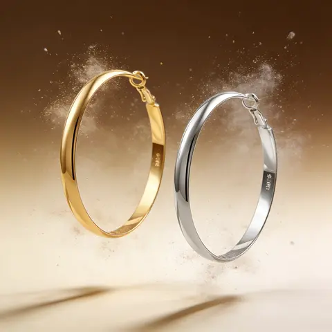AELNEN 60mm Dual-Tone Large Hoop Earrings - Gold & Silver Tone Bold Statement Hoops - Sleek Oversized Everyday Jewelry