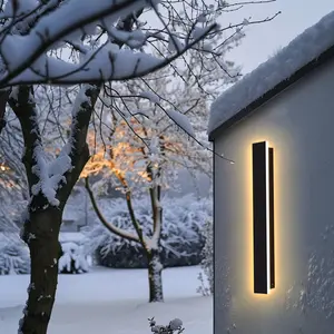 Modern Outdoor Waterproof LED Wall Light, 3000K Warm White, Acrylic Shade, Iron & Aluminum Body, IP65 Wall Sconce with LED Strip for Garden, Porch, Patio, Courtyard