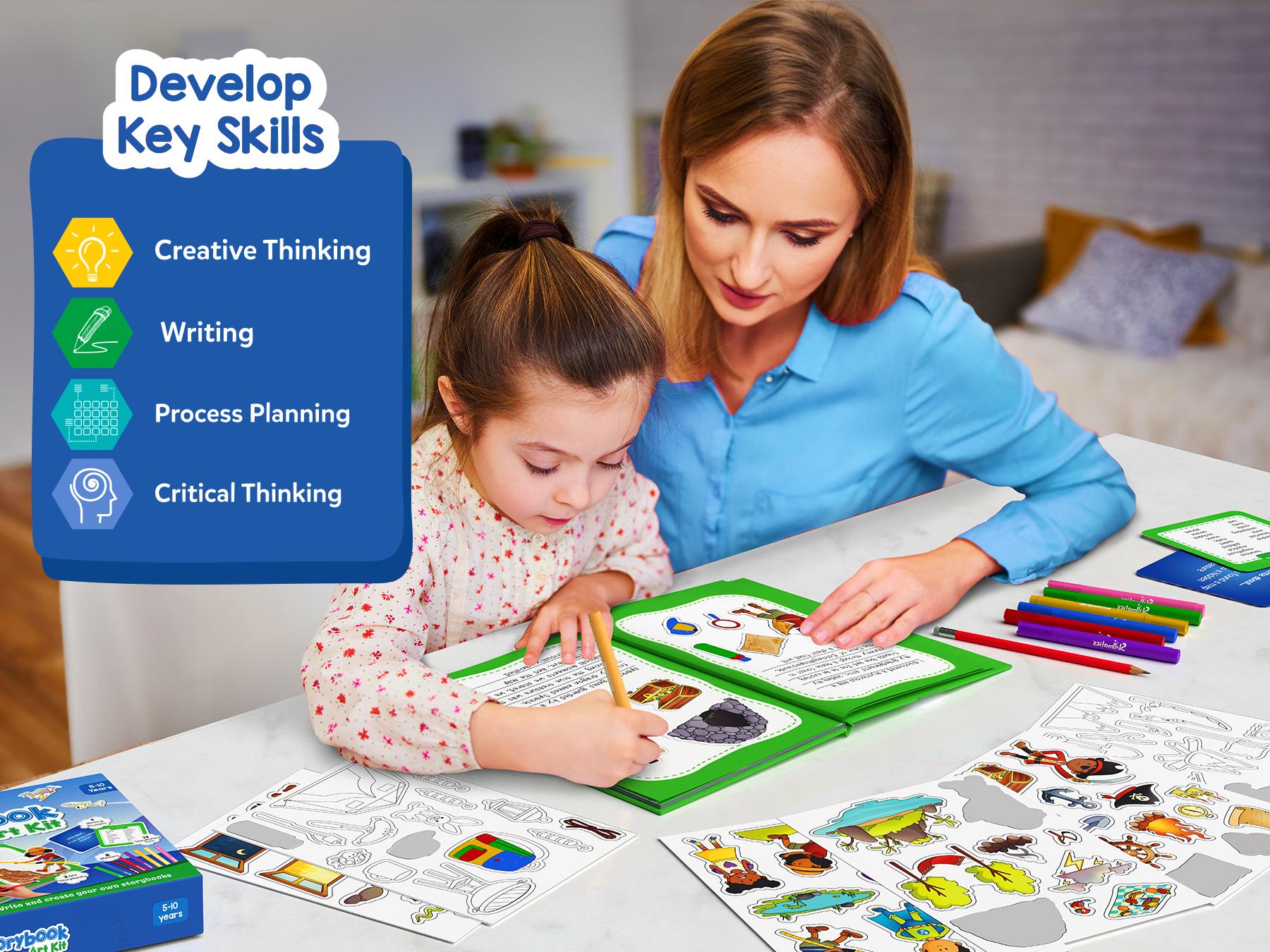 Skillmatics Storybook Art Kit - DIY Craft & Writing Kit with 300+ Stickers, Scrapbooking & Journal Activity, Gifts for Kids Ages 5 to 10