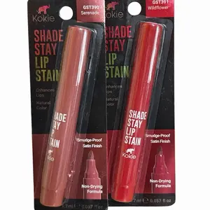 2-pc Lip Stain Stay All day Set - Nude Serenade & Red Wildflower - Long-Lasting, Smudge-Proof, Non-Drying, Satin Finish, Precise Tip, Transfer-Resistant - Lip stain
