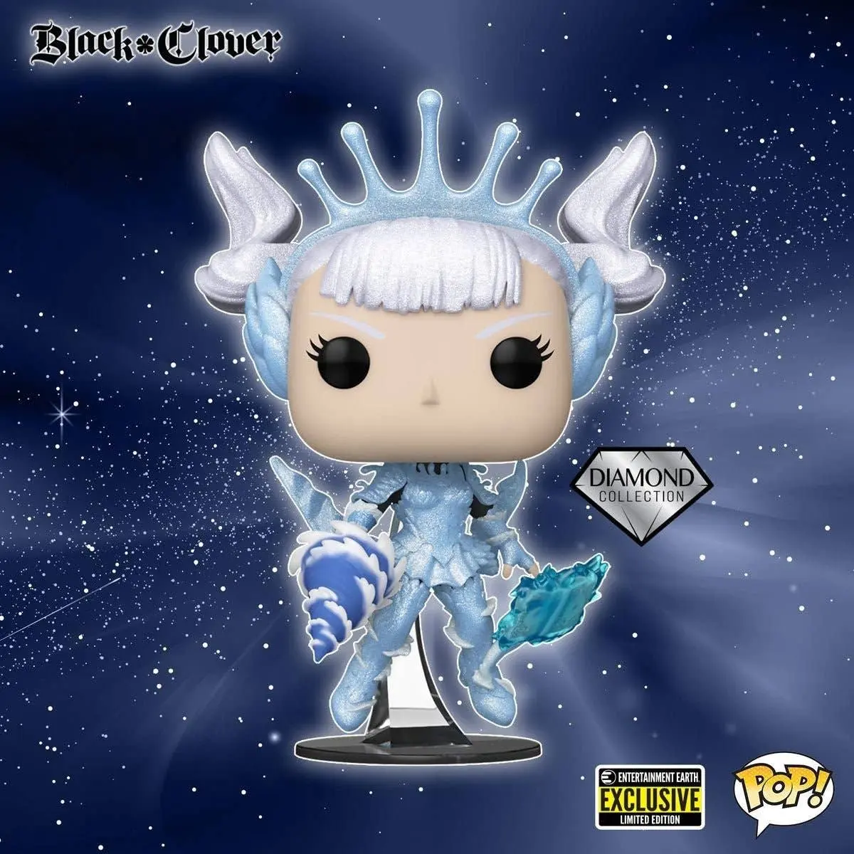 Funko Pop! Animation: Black Clover - Noelle Valkyrie Armor #1421 Diamond Glitter Entertainment Earth Exclusive