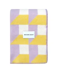 Cubics Blanket in Lilac and Sun, from Maison Deux