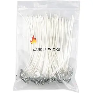 100 count  Candle Wick, Low  6" Pre-Waxed &    Core,For Candle Making,Candle DIY