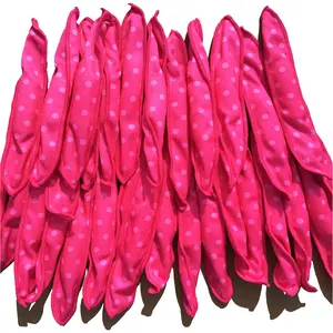 pillowrollers Soft Curlers for Overnight Heatless Curls, No Heat Foam Rollers for Long Hair, Satin Sponge Curlers (30 pcs, pink)