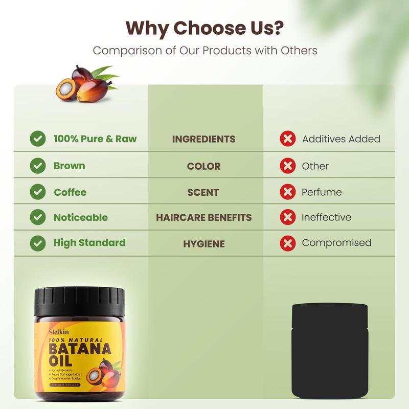 Raw Batana Oil for Hair Growth: 100% Organic, Dr. Sebi Approved | Prevents Hair Loss, Eliminates Split Ends | Scalp & Hair Care for Women & Men