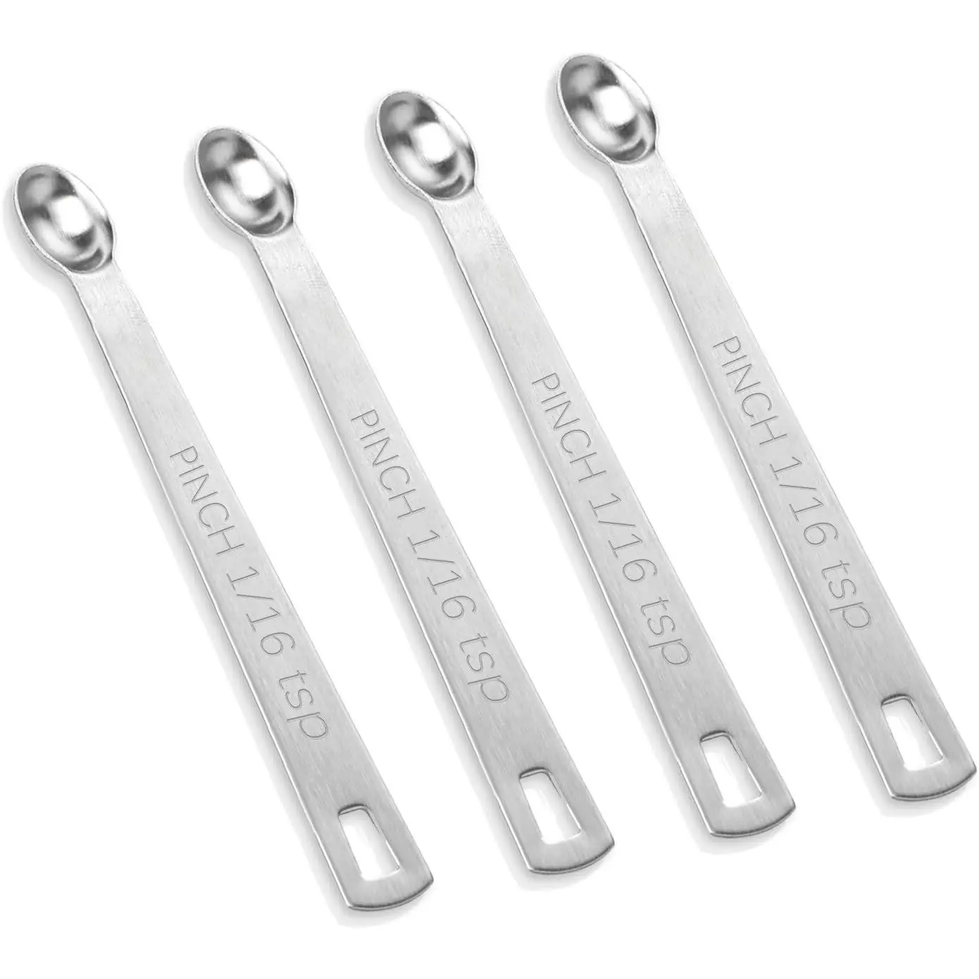 4 count 1/16 Teaspoon (1/16 Tsp | 0.33 mL | 0.33 cc) Single Measuring Spoon, Stainless Steel 1/16 Tsp Small Measuring Spoon Mini Measuring Spoons